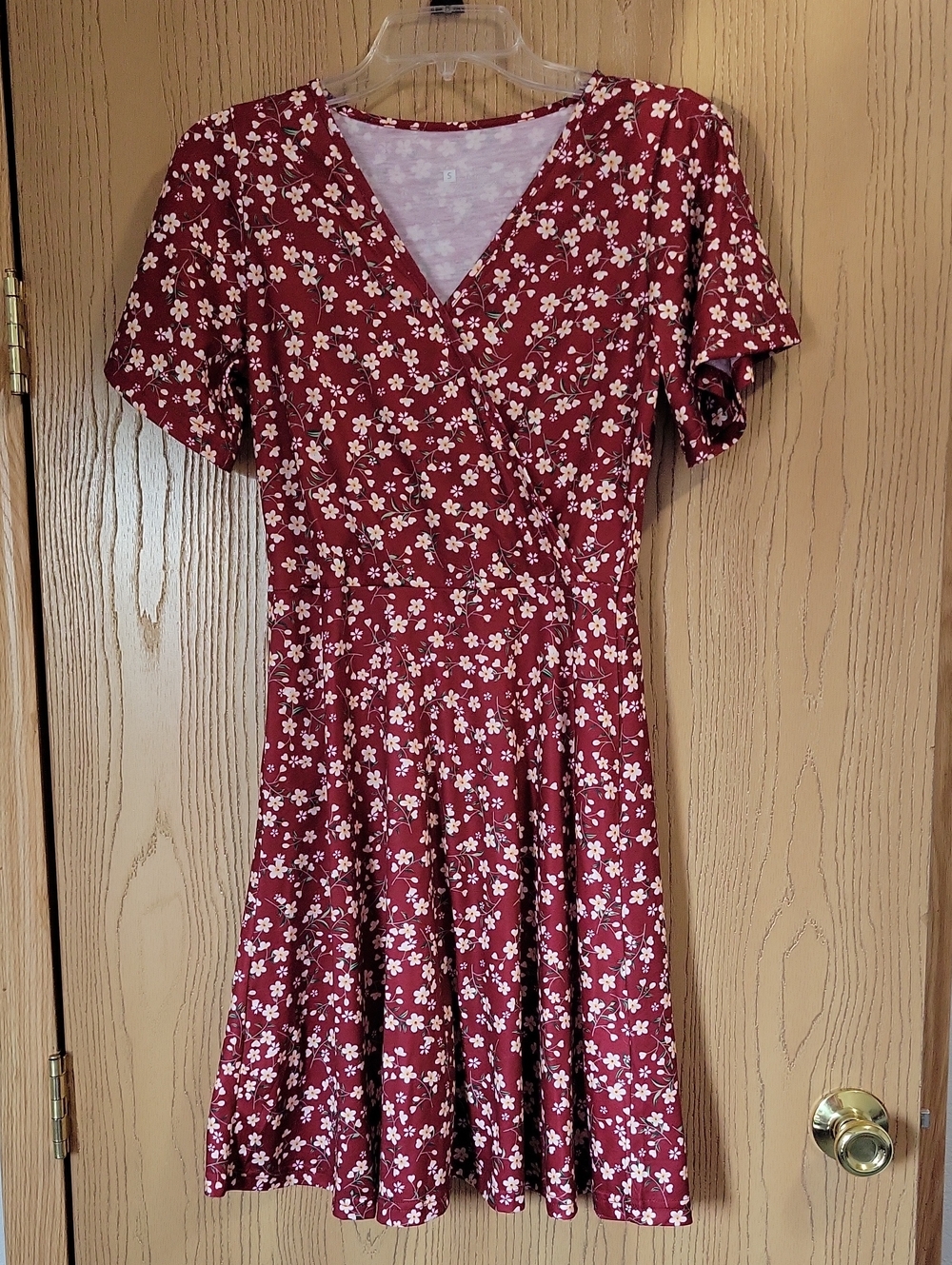 Red Floral Wrap Dress